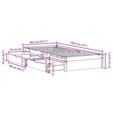 Bed Frame without Mattress White 75x190 cm Solid Wood Pine 3301647