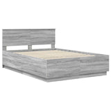 Bed Frame Grey Sonoma 150 x 200 cm Engineered Wood 3408066