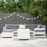 7 Piece Garden Sofa Set White Solid Wood Pine 3250985