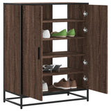 Shoe Cabinet Brown Oak 75x38x97.5 cm Engineered Wood and Metal 3300869