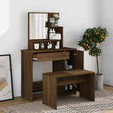 Dressing Table with Mirror Brown Oak 86.5x35x136 cm 820495