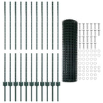 Fence with Posts Green 1.2 x 25 m Steel 3336028