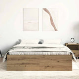 Bed Frame without Mattress Artisan Oak 135x190 cm Engineered Wood 3329316