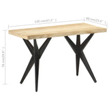 Dining Table 120x60x76 cm Solid Mango Wood 323560