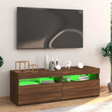 TV Cabinet with LED Lights Brown Oak 120x35x40 cm 815674