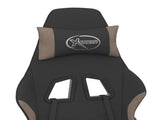 Massage Gaming Chair with Footrest Black and Taupe Fabric 345482