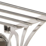 Luggage Rack with Coat Hangers & Mirror Wall Mounted Aluminium 357831
