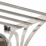 ZNTS Luggage Rack with Coat Hangers & Mirror Wall Mounted Aluminium 357831