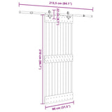 Sliding Door with Hardware Set 80x210 cm Solid Wood Pine 3332683