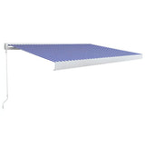 Manual Cassette Awning 400x300 cm Blue and White 3052674
