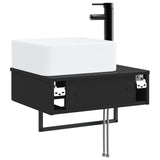 Wall-Mounted Wash Basin Black 53 x 35 x 39 cm Engineered Wood 890209