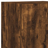 4 Piece TV Wall Units with LED Smoked Oak Engineered Wood 3216658