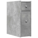 Narrow Bathroom Cupboard with Wheels Concrete Grey Engineered Wood 855289