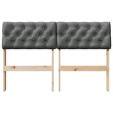 Upholstered Headboard Dark Grey 120 cm Solid Pine Wood 879185