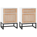 Bedside Cabinets 2 pcs White 40x30x55.5 cm Engineered Wood&Iron 352092