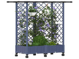 Raised Bed with Trellis and Roof Grey 124 x 40 x 127 cm PP 3423035