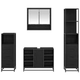Bathroom Furniture Set 4 pcs Black Oak Engineered Wood 3402338
