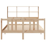 ZNTS Bookcase Bed without Mattress 150x200cm King Size Solid Wood Pine 3322317