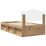 Bed Frame Artisian Oak 75 x 190 cm Solid Pine Wood 3412969
