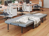 90cm190cm Folding Bed with 6cm Memory Foam Mattress, Adult Single Portable Bed on Wheels, 204kg T6135P516311