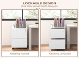 2-Drawer Vertical Filing Cabinet with Lock 5 Wheels, Steel Mobile File Cabinet, for A4, Legal T3398P344463