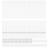 Embedded Fence Post 22 pcs Silver 180 cm Powder-Coated Steel 3335958