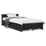 Bed Frame with Drawers without Mattress Black 90x200 cm 3279967