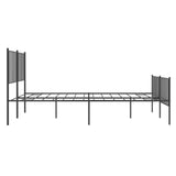 Metal Bed Frame without Mattress with Footboard Black 120x190cm 350879