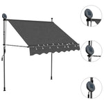 ZNTS Manual Retractable Awning with LED 100 cm Anthracite 145862