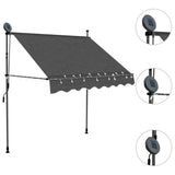 ZNTS Manual Retractable Awning with LED 100 cm Anthracite 145862