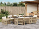 Garden Dining Set 9 pcs Beige Powder-Coated Steel 3380664