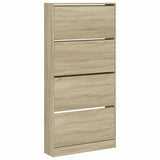 Shoe Cabinet with 4 Flip-Drawers Sonoma Oak 80x21x163.5 cm 3214366