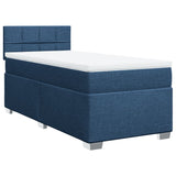 Box Spring Bed with Mattress Blue 100x200 cm Fabric 3285805