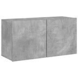 4 Piece TV Wall Units Concrete Grey Engineered Wood 3216431