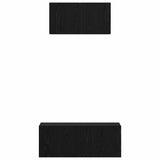 TV Cabinet Set 2 pcs Black Oak Engineered Wood 3393382