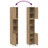 Bathroom Cabinet Artisan Oak 30x30x190 cm Engineered Wood 857203