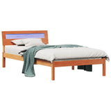 Bed Frame with Headboard Wax Brown 90 x 200 cm Solid Pine Wood 872796