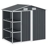 Garden Shed with Rack Anthracite 205x130x183 cm Iron 47106