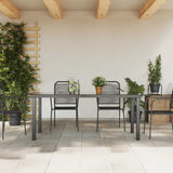 Garden Dining Table Black Aluminium and Glass 190 x 90 cm Durable 42789