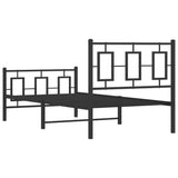 Metal Bed Frame without Mattress with Footboard Black 90x190cm 374251