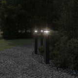 ZNTS Outdoor Floor Lamps with Outlet 3pcs Black 80 cm Aluminium 4006408