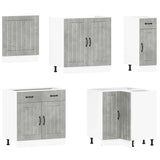11 Piece Kitchen Cabinet Set Lucca Concrete Grey Engineered Wood 3314925