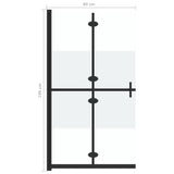 Foldable Walk-in Shower Wall Half Frosted ESG Glass 80x190 cm 151187