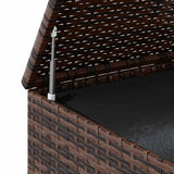 Garden Cushion Box PE Rattan 145x100x103 cm Brown 317230