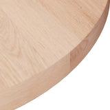 Round Table Top 50x2.5 cm Untreated Solid Wood Oak 342902
