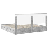 Storage Bed Concrete Grey 200 x 200 cm Engineered Wood 3411176