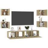 6 Piece TV Cabinet Set Sonoma Oak Engineered Wood 3078977