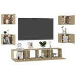 ZNTS 6 Piece TV Cabinet Set Sonoma Oak Engineered Wood 3078977