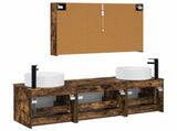Bathroom Cabinet Set 4 pcs Smoked Oak Engineered Wood 3406667