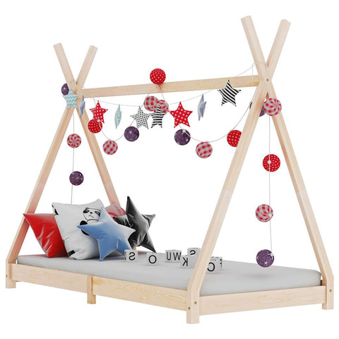 Kids Bed Frame Solid Pine Wood 90x200 cm 283357